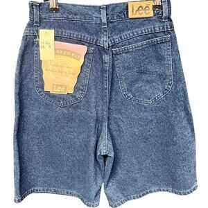 Women's Vintage 1990's 12 MED Lee Denim dark stone wash bermuda shorts highwaist
